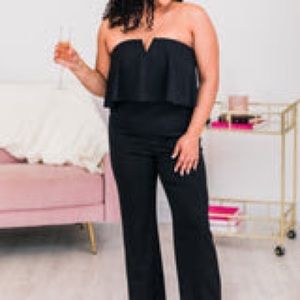 Strapless black jumpsuit